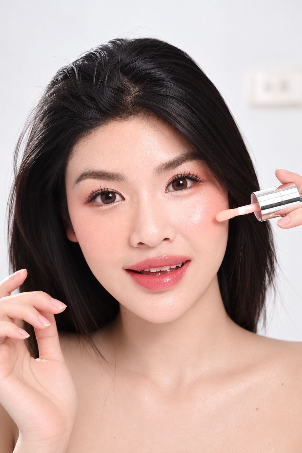 Da khô có dùng được má hồng kem không