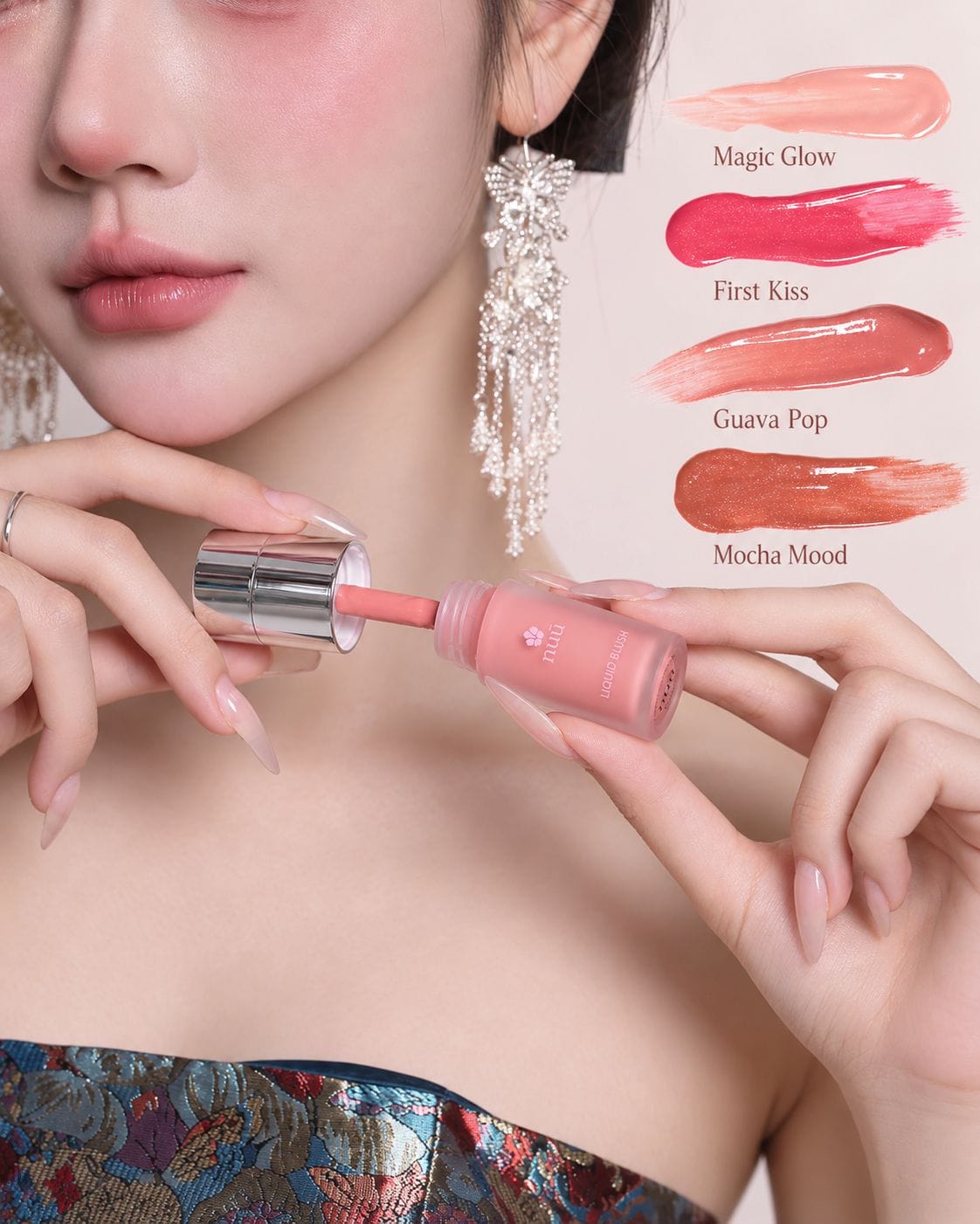 Màu má hồng kem Velvet Flush lúc mới thoa