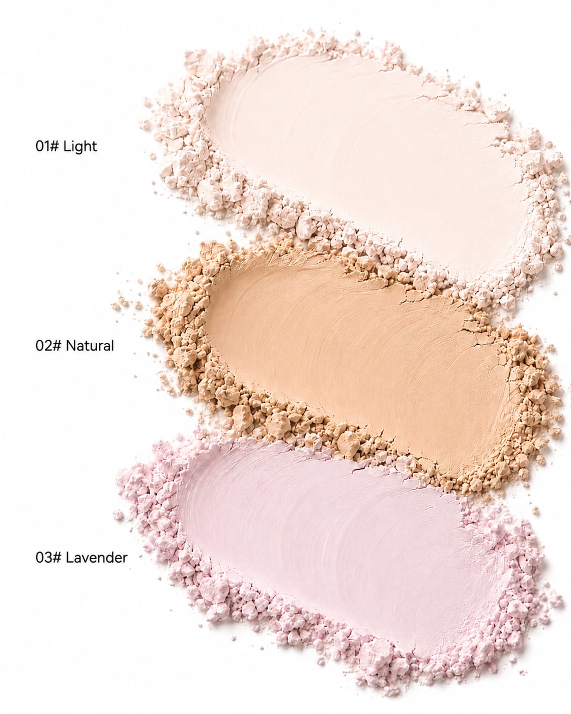 Swatch 3 màu phấn phủ bột NUU
